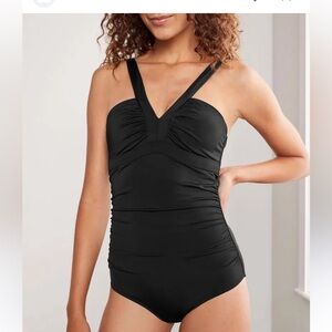 Boden Black Corsica Women's One Piece Swimsuit 10